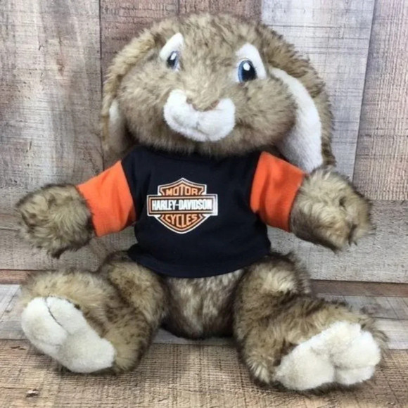Build A Bear BABW Bunny‎ Rabbit Hop Movie Plush 13" Stuffed Animal Harley Shirt - Picture 11 of 11
